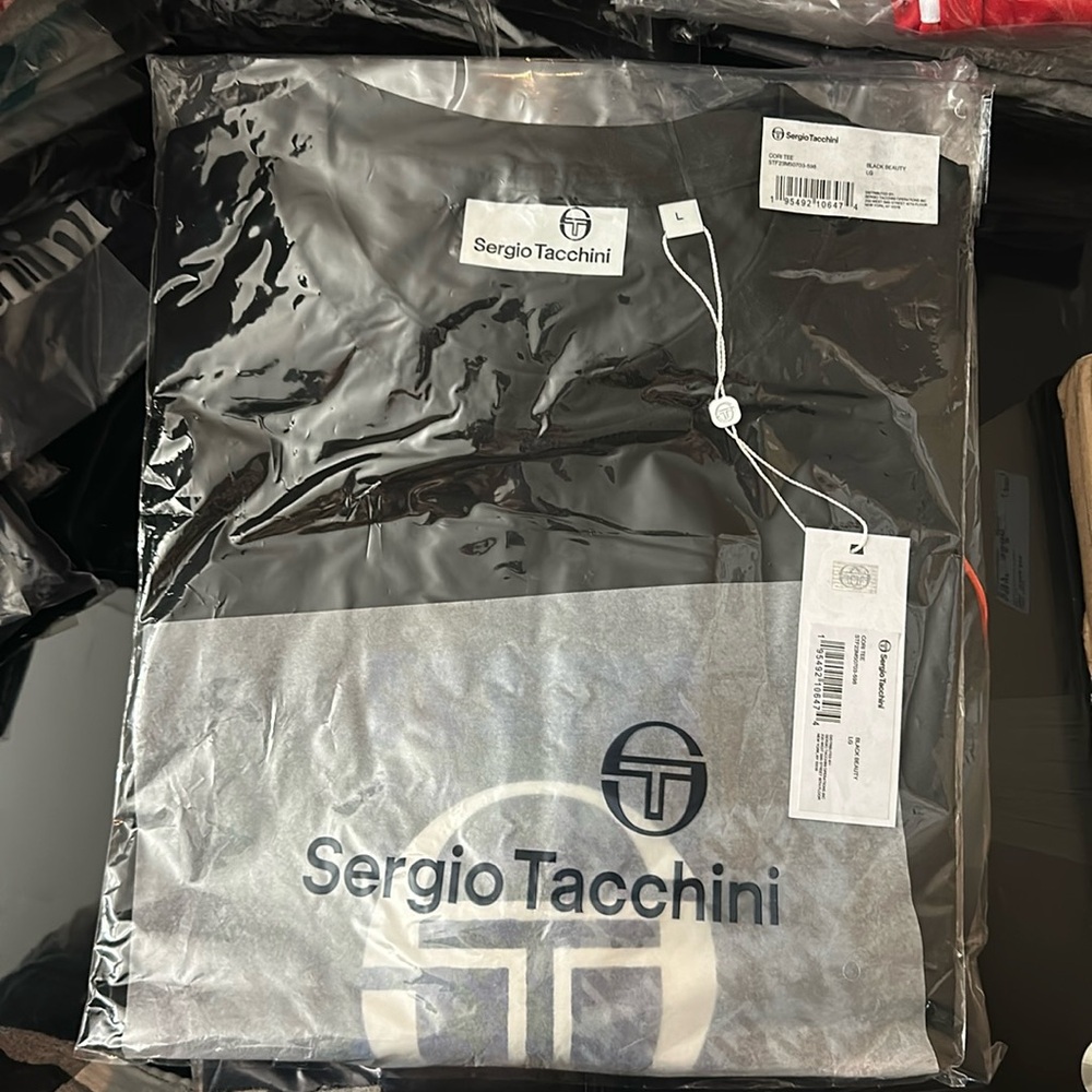 Black men or women oversize t shirt original Italian brand Sergio Tacchini